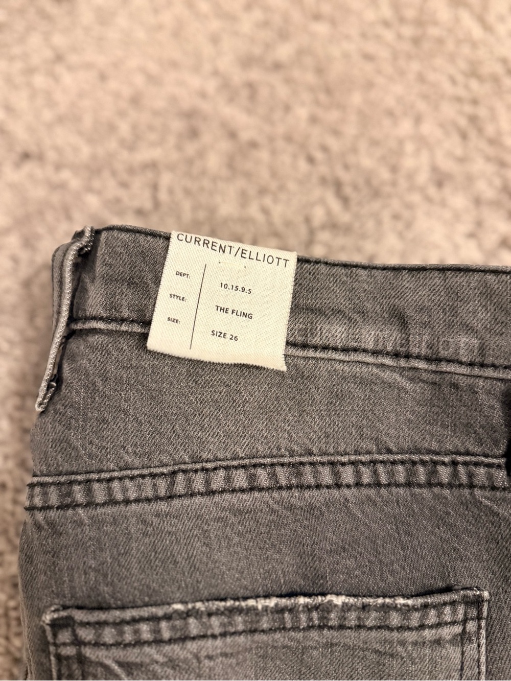 Current/Elliott Washed Gray Boyfriend Jeans with Knee Rip - Picture 6 of 6